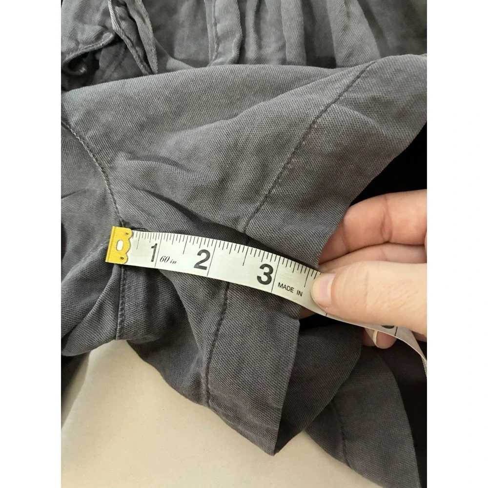 faherty Arlie Faded Black‎ Linen Blend High Waist Shorts Sz Small Belted Pockets
